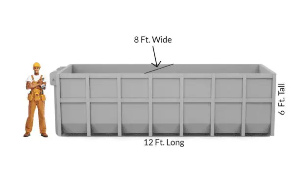 A large container with the length of it and its measurements.